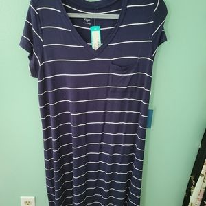 Navy blue striped dress